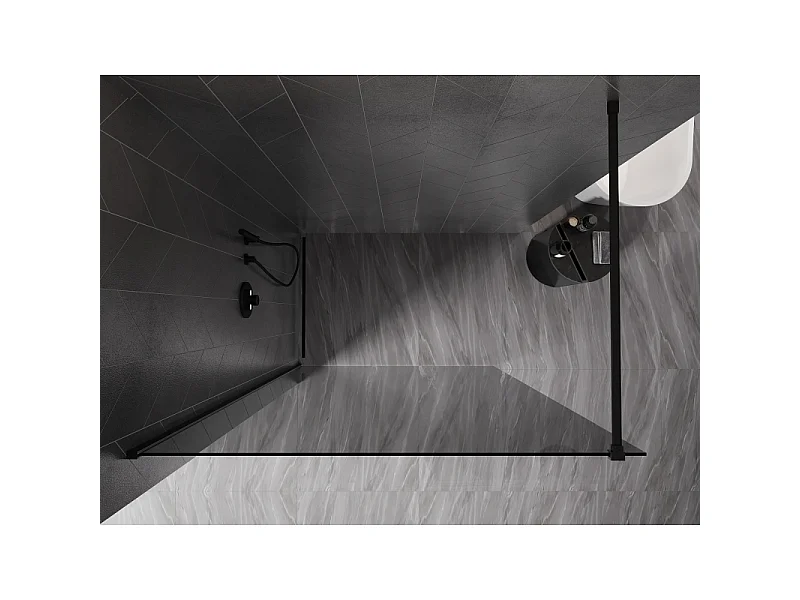 Mexen Kioto-X paroi de douche Walk-in 60 x 200 cm, graphite 10 mm, noir - 800-060-101-70-40-X