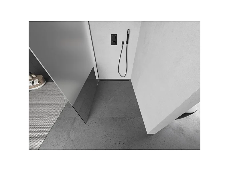 Mexen Kioto L paroi de douche Walk-in 80 x 200 cm, transparent/sablé, gris canon brossé - 800-080-103-66-35