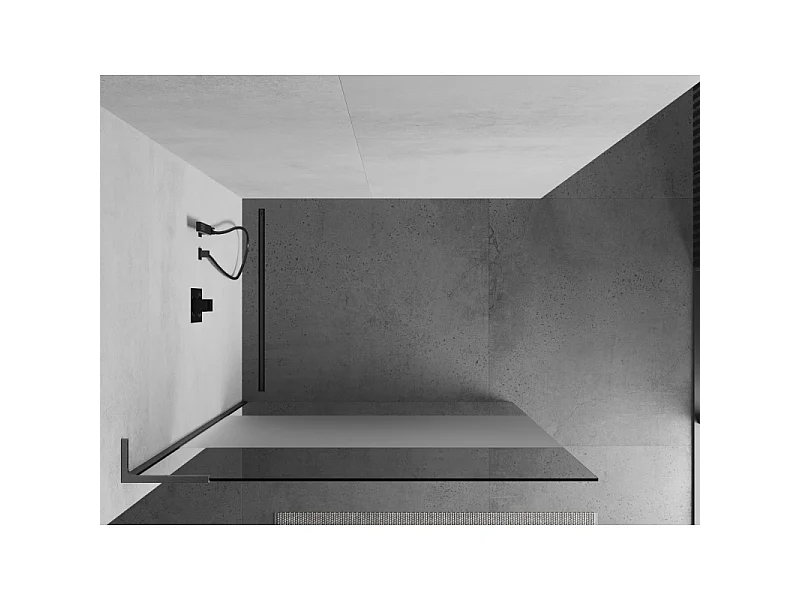 Mexen Kioto L paroi de douche Walk-in 80 x 200 cm, transparent/sablé, gris canon brossé - 800-080-103-66-35