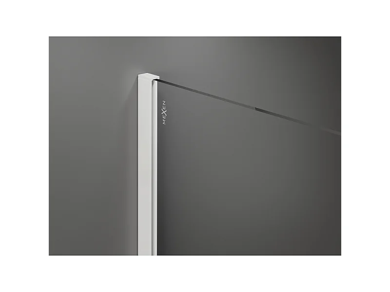 Mexen Kioto paroi de douche Walk-in 140 x 110 cm, cadre noir, blanc - 800-140-202-20-70-110