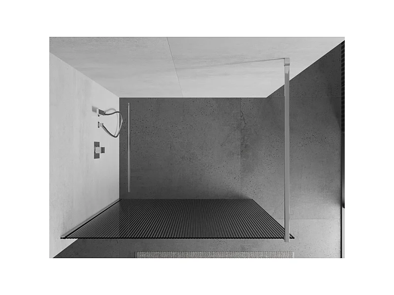 Mexen Kioto tuš stena Walk-in 100 x 200 cm, črte 8 mm, krom - 800-100-101-01-09