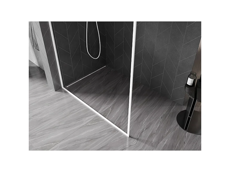 Mexen Kioto-XF L paroi de douche Walk-in avec cadre 50 x 202 cm, transparent 10 mm, blanc - 800-050-174-20-00-XF