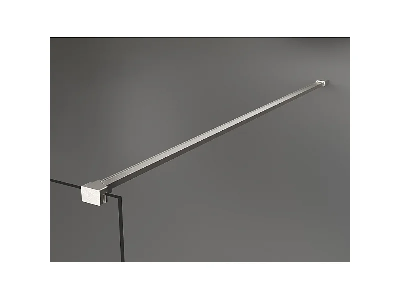 Mexen Kioto+ brusevæg med hylde Walk-in 130 x 200 cm, sort gitter, børstet nikkel - 800-130-121-97-77