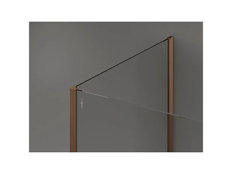 Mexen Kioto douchewand Walk-in 110 x 110 x 40 cm, zwart frame, roze goud - 800-110-110-221-60-70-040