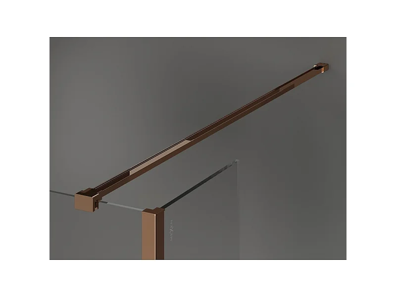 Mexen Kioto douchewand Walk-in 110 x 110 x 40 cm, zwart frame, roze goud - 800-110-110-221-60-70-040