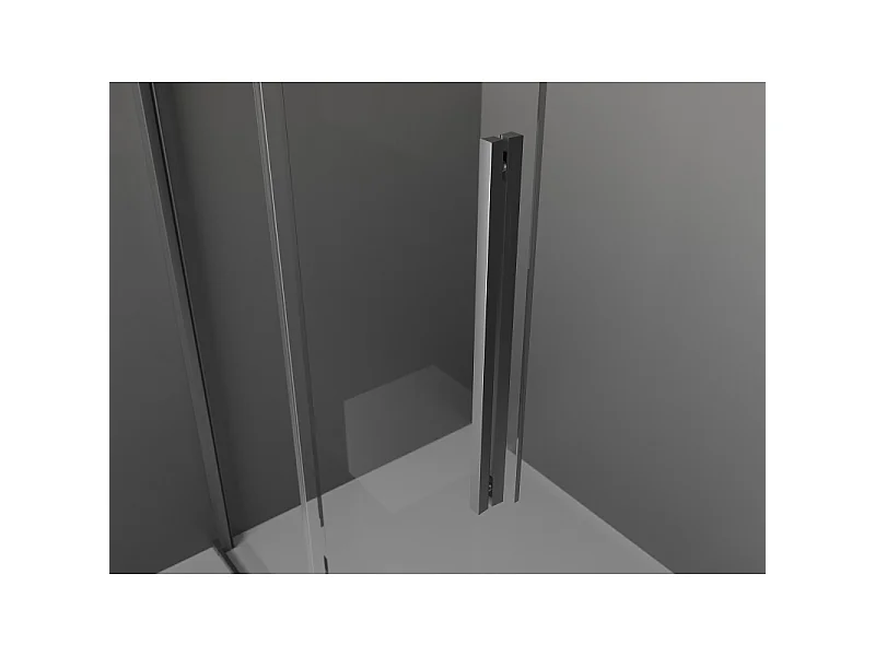 Mexen Velar Walk-in Shower Wall 80 x 200 cm, Graphite 8 mm, Gun Metal - 871-080-000-43-95