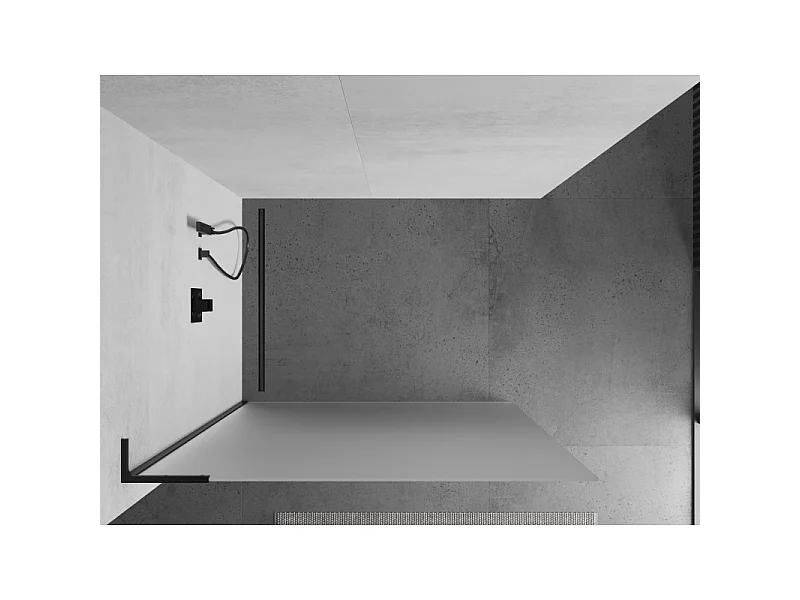 Mexen Kioto L ścianka prysznicowa Walk-in 90 x 200 cm, szron, czarna - 800-090-103-70-30