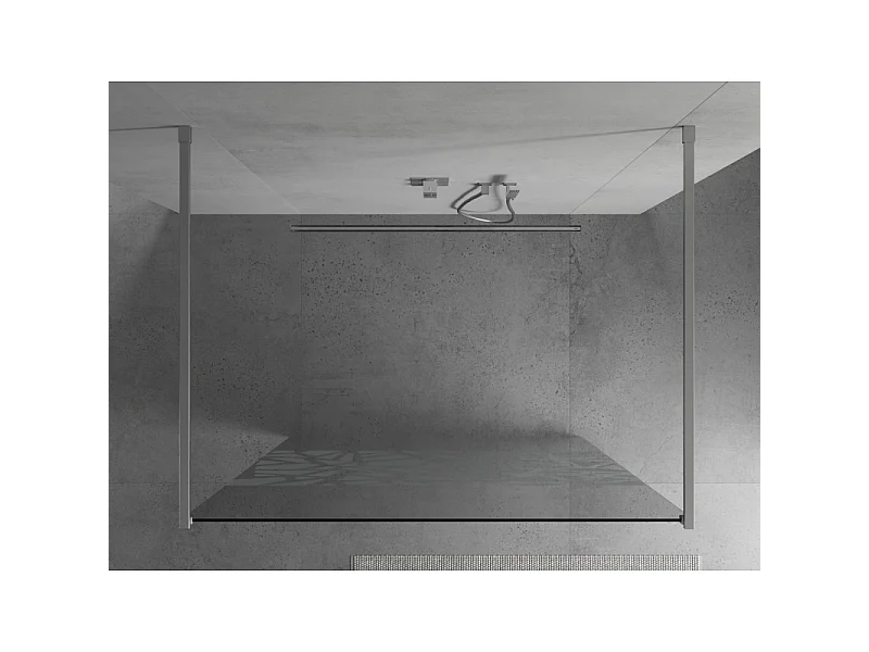 Mexen Kioto paroi de douche autoportante 130 x 200 cm, motif blanc 8 mm, chrome - 800-130-002-01-85