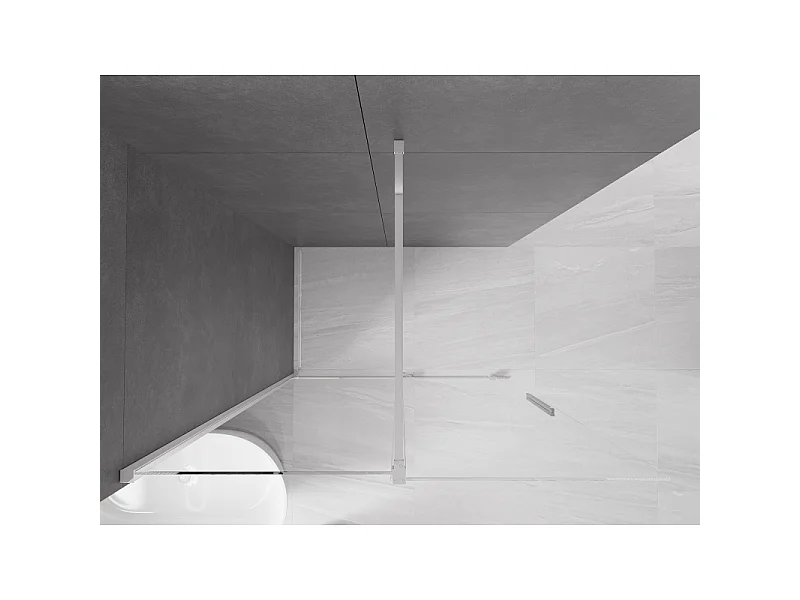Mexen Velar Walk-in Shower Panel 160 x 200 cm, Transparent 8 mm, Chrome - 871-160-000-03-01