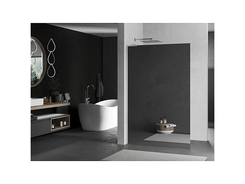 Mexen Kioto L panel de ducha Walk-in 80 x 200 cm, espejo, cromo - 800-080-103-01-50