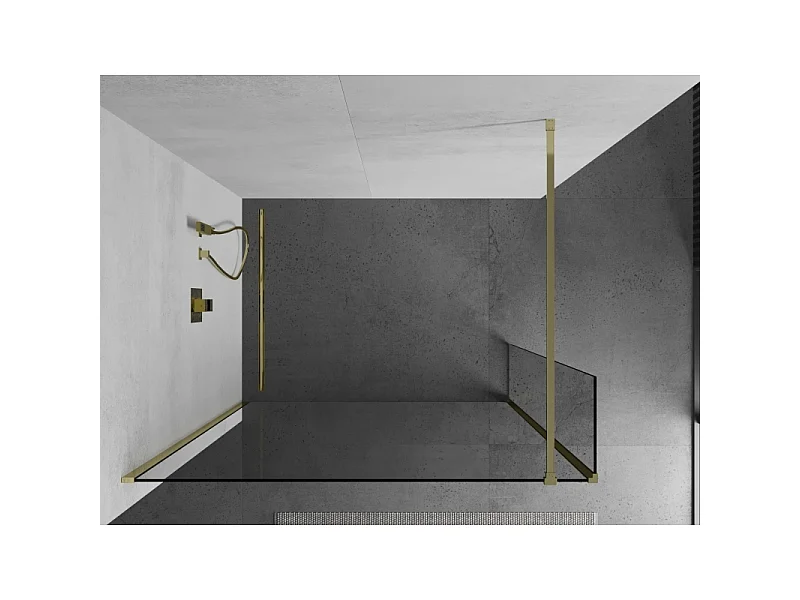 Mexen Kioto douchewand inloop 95 x 40 cm, transparant, goud - 800-095-212-50-00-040