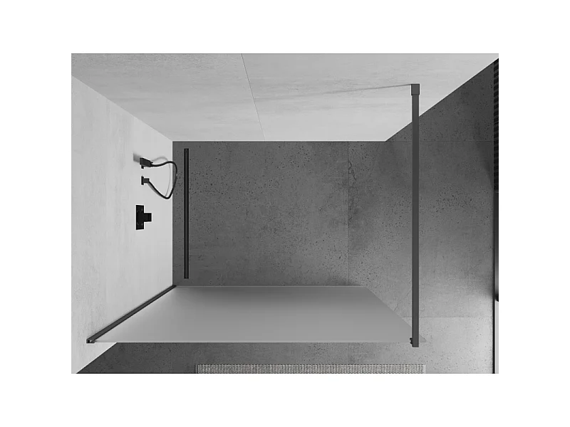 Mexen Kioto Walk-in brusevæg 90 x 200 cm, frostet 8 mm, gun metal - 800-090-101-95-30