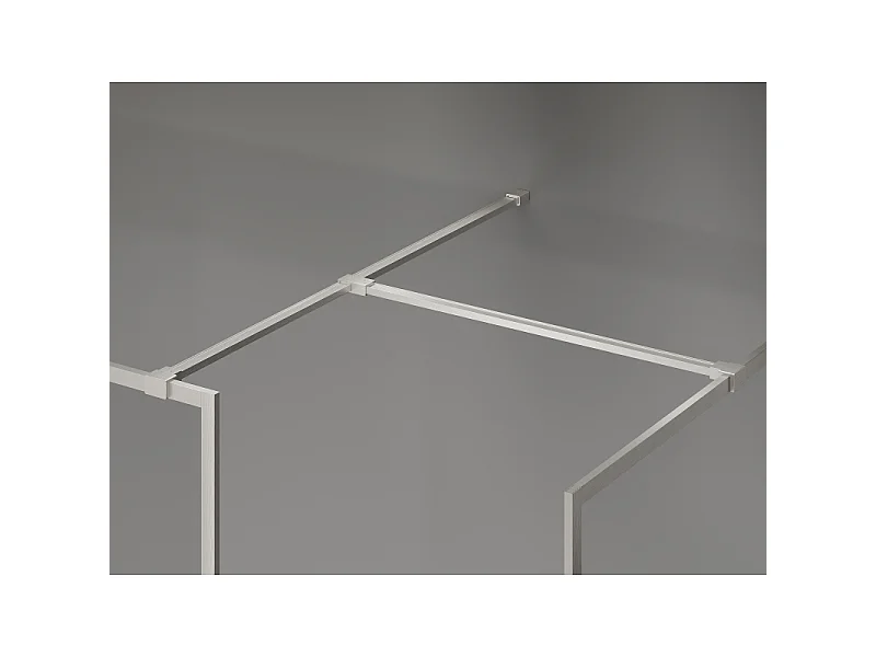 Mexen Kioto-F Duschwand Walk-in mit Rahmen 130 x 95 cm, transparent 8 mm, gebürsteter Nickel - 800-130-202-04-97-095