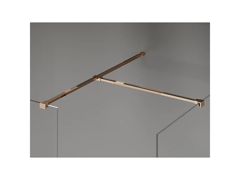Mexen Kioto-X paroi de douche Walk-in 100 x 100 cm, transparent 10 mm, or rose - 800-100-202-60-00-100-X