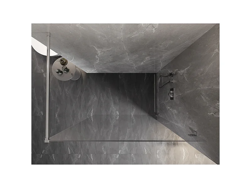 Mexen Lunar paroi de douche Walk-in droite 80 x 200 cm, transparent 8 mm, chrome - 830-080-000-01-00-P