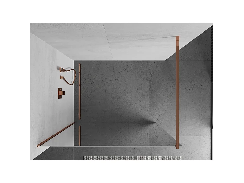 Mexen Kioto paroi de douche Walk-in 120 x 200 cm, miroir 8 mm, or rose - 800-120-101-60-50