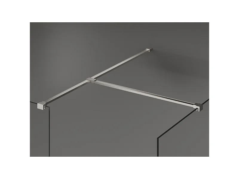 Mexen Kioto Brusevæg Walk-in 180 x 75 cm, transparent, børstet nikkel - 800-180-202-97-00-075