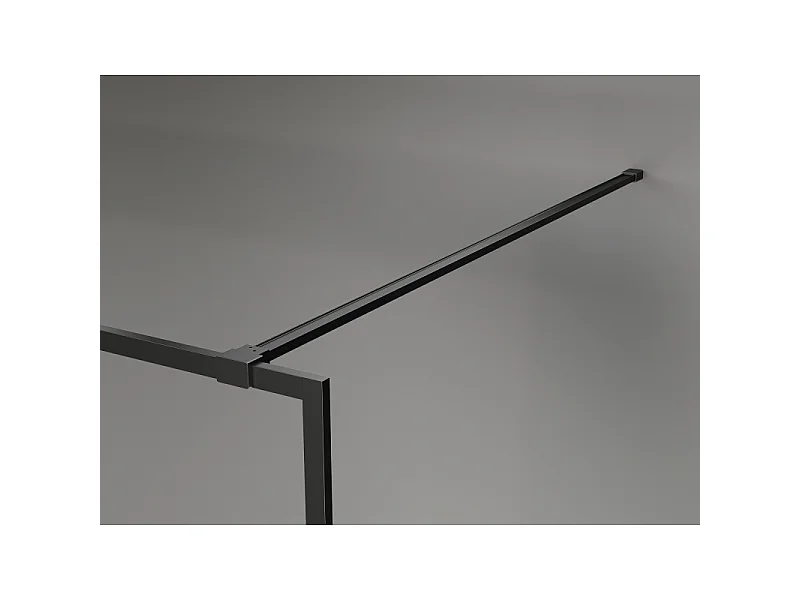 Mexen Kioto-F Walk-in Shower Wall with Frame 70 x 202 cm, Graphite 8 mm, Black - 800-070-104-70-40