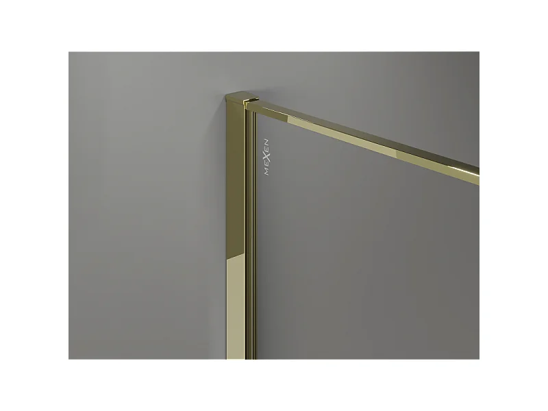 Mexen Kioto paroi de douche Walk-in 100 x 200 cm, crackle transparent 12 mm, or - 800-100-101-50-04-X
