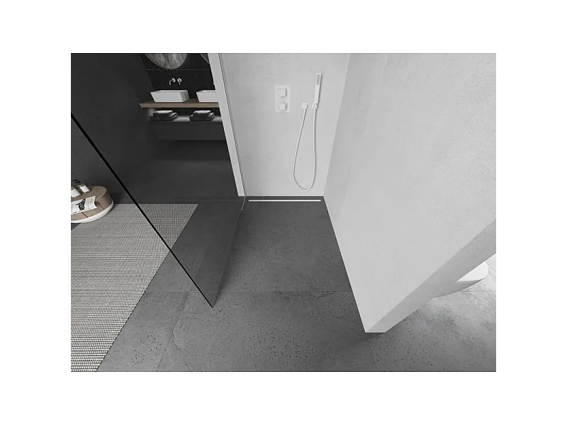 Mexen Kioto Walk-In-Duschwand 50 x 200 cm, transparent 8 mm, weiß - 800-050-101-20-00