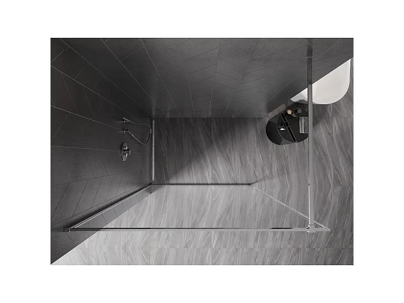 Mexen Kioto-XF tuš stena Walk-in s okvirjem 90 x 202 cm, prozorna 10 mm, krom - 800-090-104-01-00-X