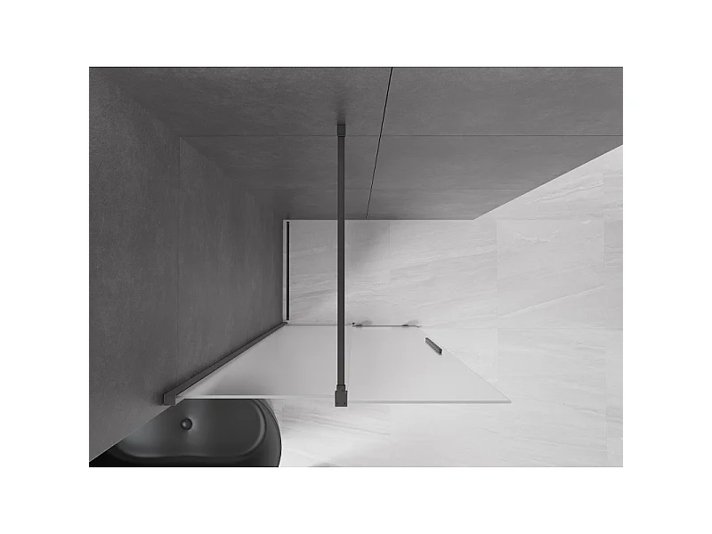 Mexen Velar Walk-in Shower Wall, 120 x 200 cm, Frosted 8 mm, Gun Metal - 871-120-000-33-95