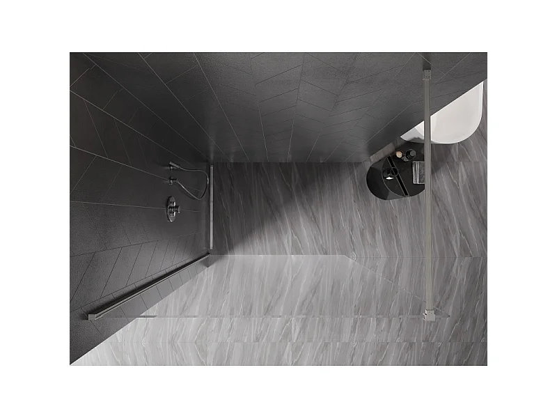Mexen Kioto-X pannello doccia Walk-in 50 x 200 cm, trasparente 10 mm, nichel spazzolato - 800-050-101-97-00-X