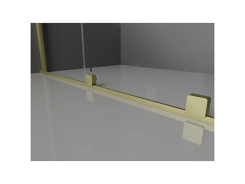 Mexen Velar Walk-in Shower Panel 80 x 200 cm, Transparent 8 mm, Brushed Gold - 871-080-000-03-55