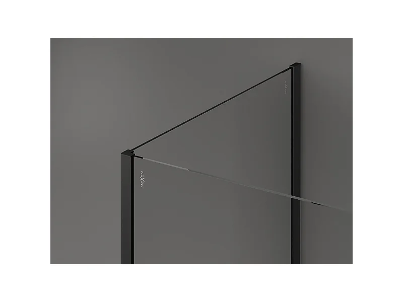 Mexen Kioto paroi de douche Walk-in 130 x 70 cm, transparent, noire - 800-130-212-70-00-070