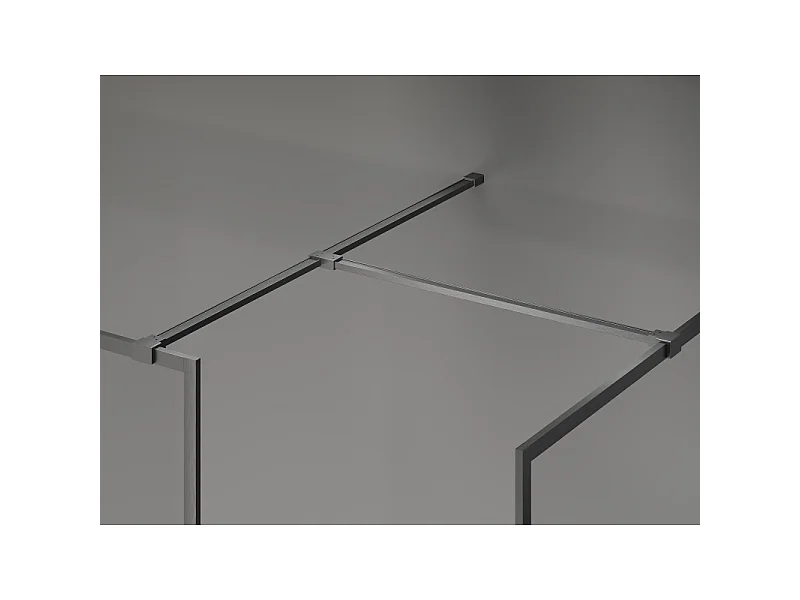 Mexen Kioto-F Painel de chuveiro Walk-in com moldura 115 x 70 cm, transparente 8 mm, cinza escovado - 800-115-202-04-66-070