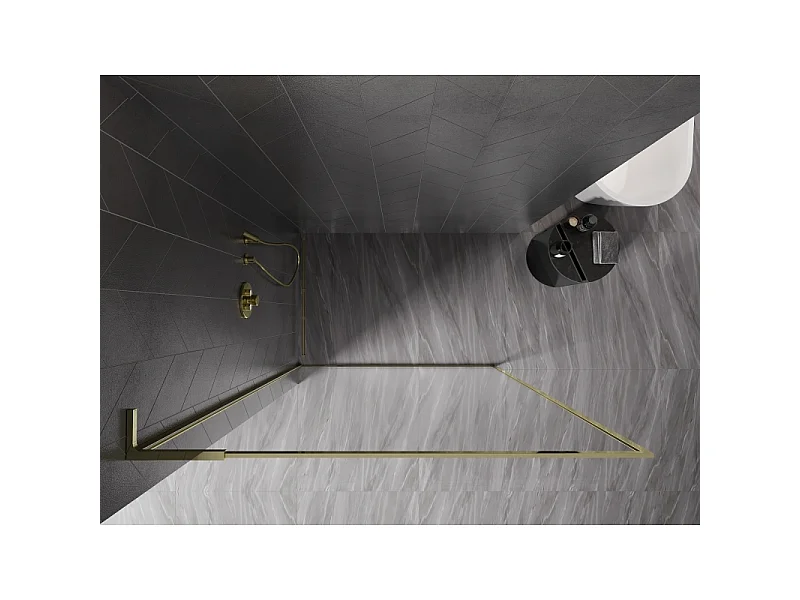 Mexen Kioto-F L Pannello doccia Walk-in con cornice 105 x 202 cm, trasparente 8 mm, oro - 800-105-174-50-00