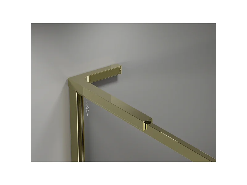 Mexen Kioto-F L Pannello doccia Walk-in con cornice 105 x 202 cm, trasparente 8 mm, oro - 800-105-174-50-00