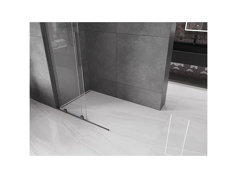 Mexen Velar L paroi de douche coulissante Walk-in 120 x 200 cm, transparent 8 mm, gris canon brossé - 871-120-003-03-66