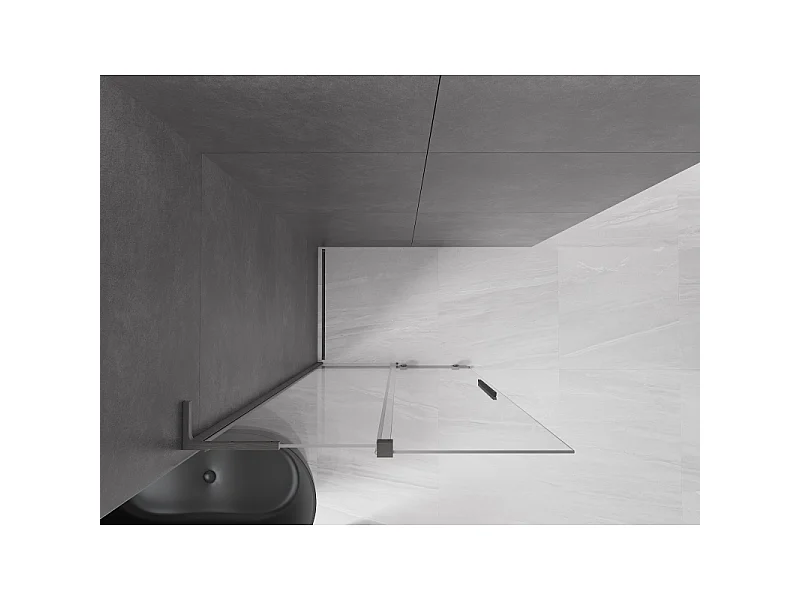 Mexen Velar L paroi de douche coulissante Walk-in 120 x 200 cm, transparent 8 mm, gris canon brossé - 871-120-003-03-66