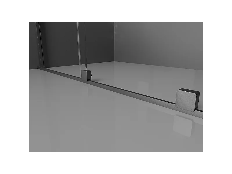 Mexen Velar L paroi de douche coulissante Walk-in 120 x 200 cm, transparent 8 mm, gris canon brossé - 871-120-003-03-66