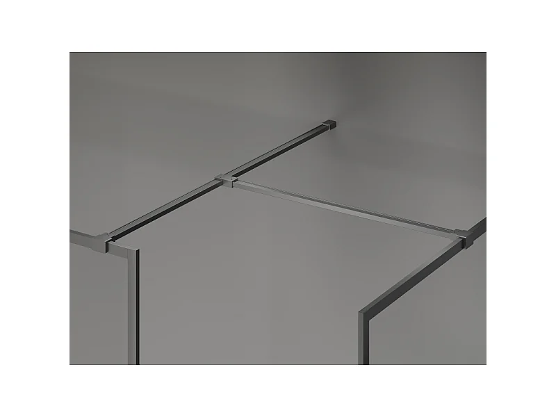 Mexen Kioto-F Duschwand Walk-in mit Rahmen 155 x 90 cm, transparent 8 mm, Gun Metal - 800-155-202-04-95-090