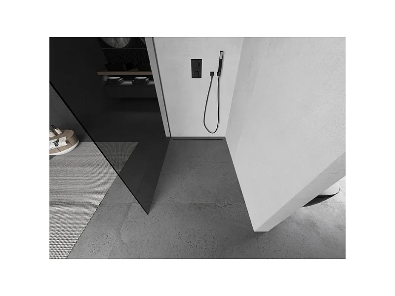 Mexen Kioto paroi de douche Walk-in 120 x 200 cm, graphite 8 mm, gun metal - 800-120-101-95-40