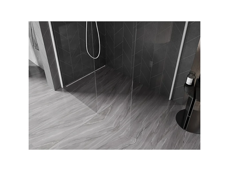 Mexen Kioto-X paroi de douche Walk-in 150 x 90 cm, transparent 10 mm, blanc - 800-150-202-20-00-090-X