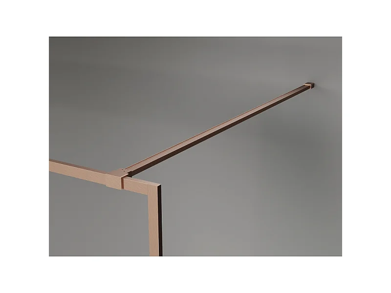 Mexen Kioto-XF Divisória de chuveiro Walk-in com moldura 140 x 202 cm, fosco 10 mm, cobre escovado - 800-140-104-65-30-X