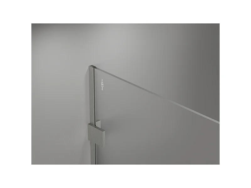 Mexen Lunar Duschwand Walk-in rechts 100 x 200 cm, transparent 8 mm, gebürsteter Nickel - 830-100-000-97-00-P