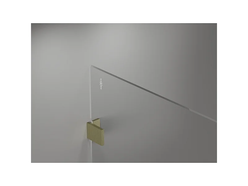 Mexen Lunar panel de ducha Walk-in izquierdo 150 x 200 cm, transparente 8 mm, dorado cepillado - 830-150-000-55-00-L