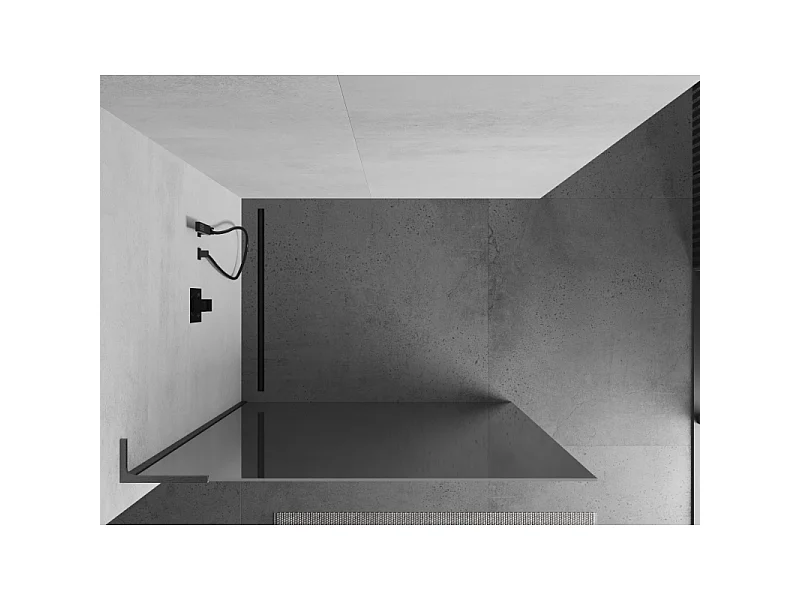 Mexen Kioto L paroi de douche Walk-in 80 x 200 cm, miroir, gris canon brossé - 800-080-103-66-50