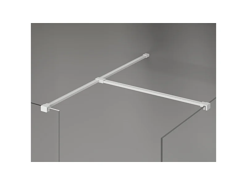 Mexen Kioto-X paroi de douche Walk-in 130 x 80 cm, transparent 10 mm, blanc - 800-130-202-20-00-080-X