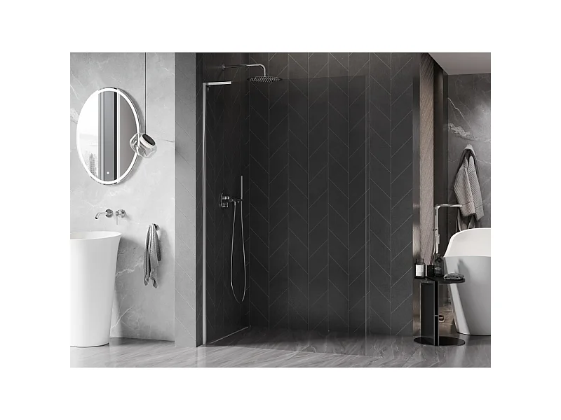 Mexen Kioto-X L paroi de douche Walk-in 70 x 200 cm, transparent 10 mm, chrome - 800-070-107-01-00-X