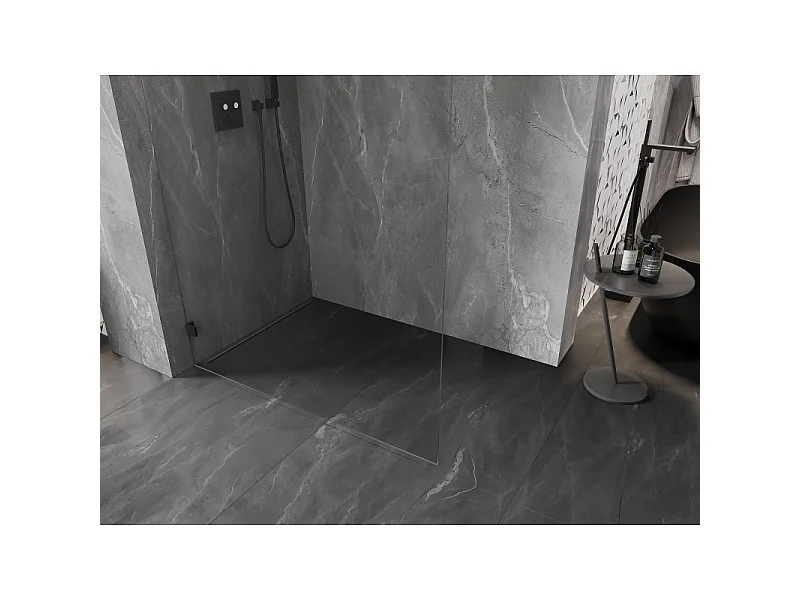 Mexen Lunar L paroi de douche Walk-in gauche 80 x 200 cm, transparent 8 mm, noir - 830L-080-000-70-00-L