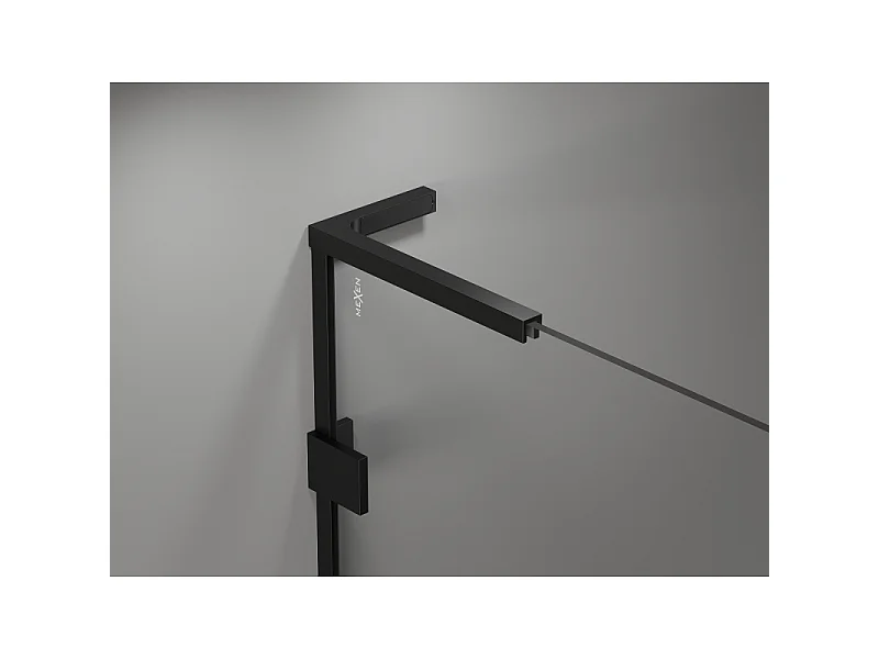 Mexen Lunar L paroi de douche Walk-in gauche 80 x 200 cm, transparent 8 mm, noir - 830L-080-000-70-00-L