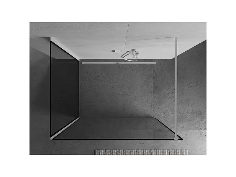 Mexen Kioto Duschwand Walk-in 120 x 100 cm, schwarzer Rahmen, weiß - 800-120-212-20-70-100