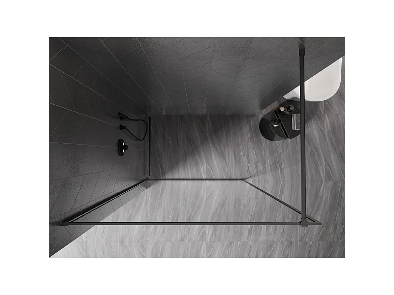 Mexen Kioto-F Painel de duche Walk-in com moldura 150 x 202 cm, transparente 8 mm, metal envelhecido - 800-150-104-95-00