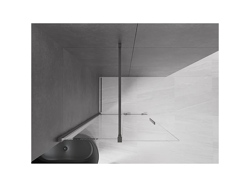 Mexen Velar paroi de douche coulissante Walk-in 120 x 200 cm, transparent 8 mm, gris canon brossé - 871-120-000-03-66