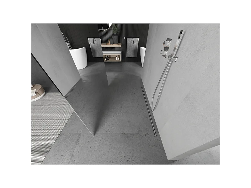 Mexen Kioto paroi de douche autoportante 100 x 200 cm, miroir 8 mm, chrome - 800-100-002-01-50
